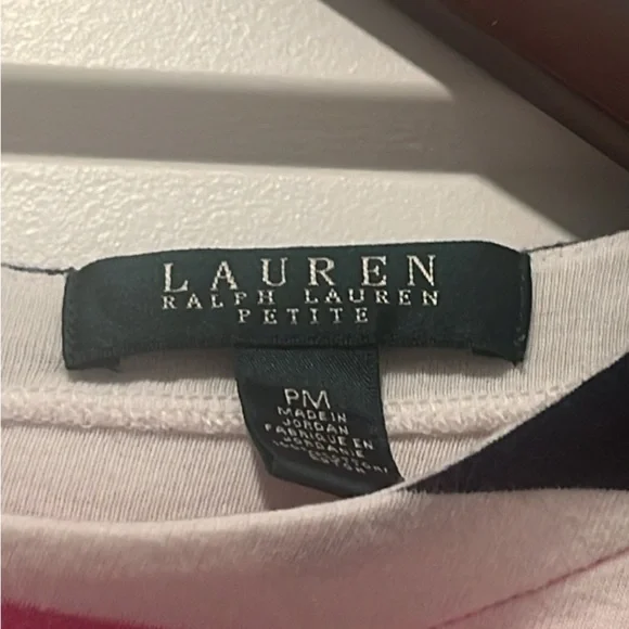 Lauren Ralph Lauren Boxy Pink and Black Sailor Collar Blouse - Picture 3 of 3